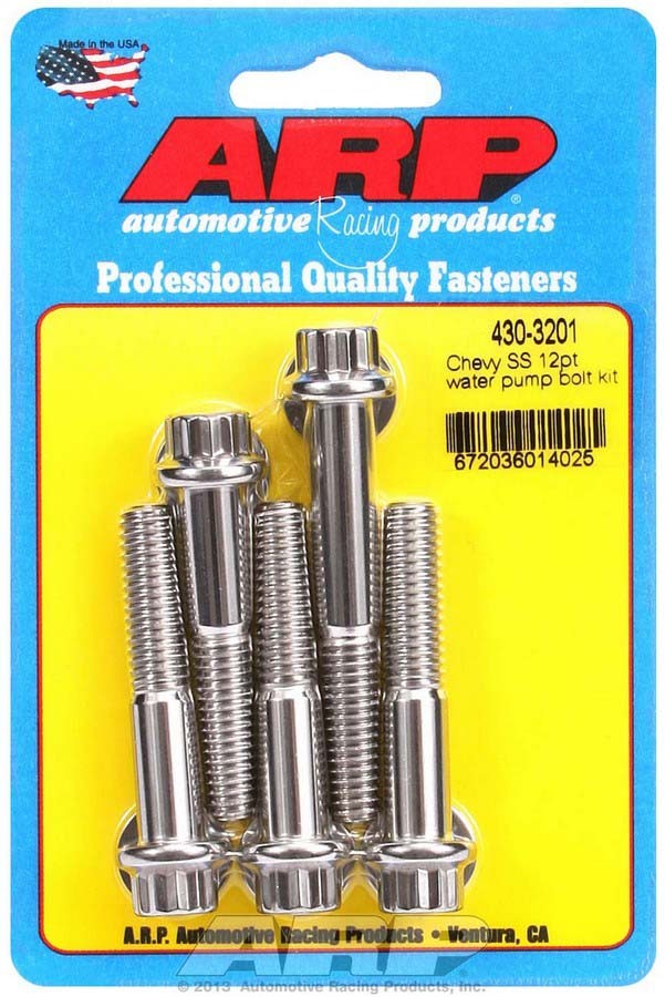 ARP 430-3201 Water Pump Bolts Stainless Steel Chevy SBC BBC Long Pump
