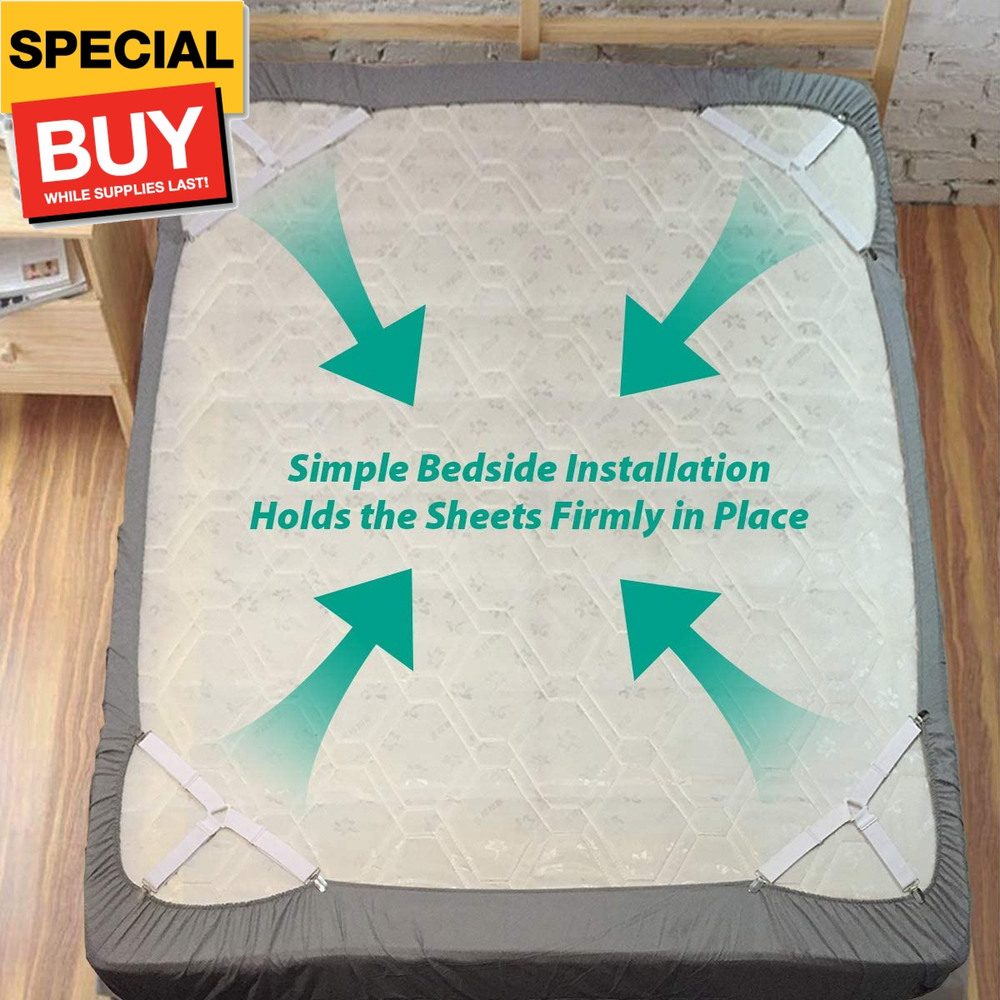 Bed Sheet Holder Straps Fitted Sheet Keepers Bedsheet Holders Fasteners - Elasti