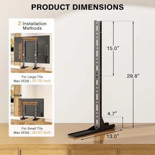 TAVR Universal Table Top TV Stand Mount, TV Legs for Most 20-75 Inch TVs,