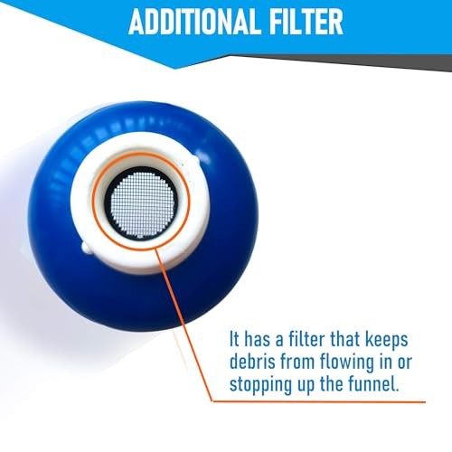 27" Bendable Transmission Funnel with Filter and Switch, Multi-Purpose 25 Blue