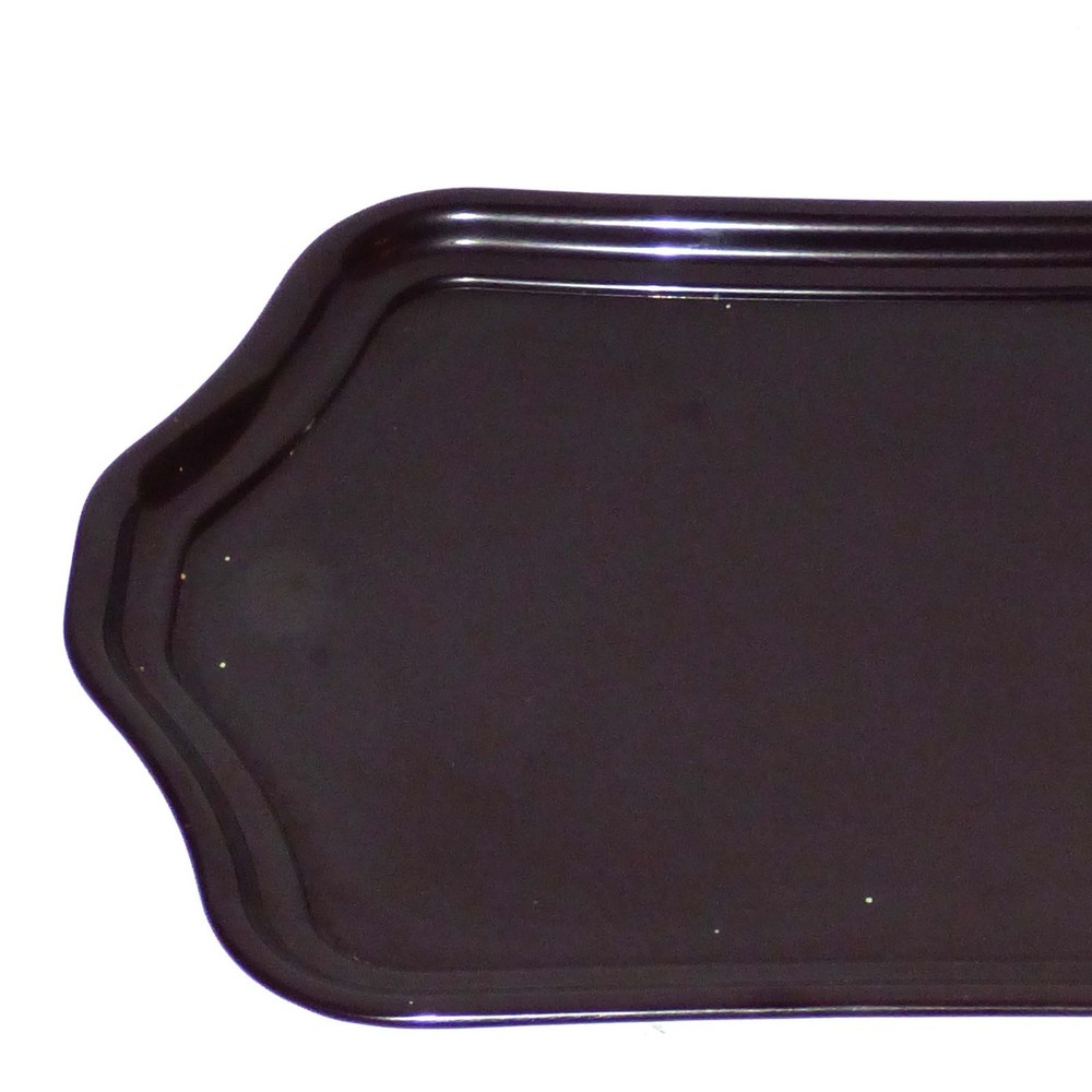 Vintage Dark Bakelite Serving Tray – Ornate Shield Shape