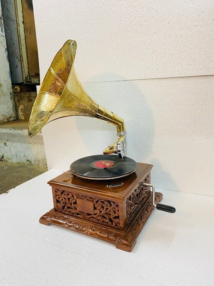 Shine Gramophone Fully Functional Working Phonograph win-up record Gramophone