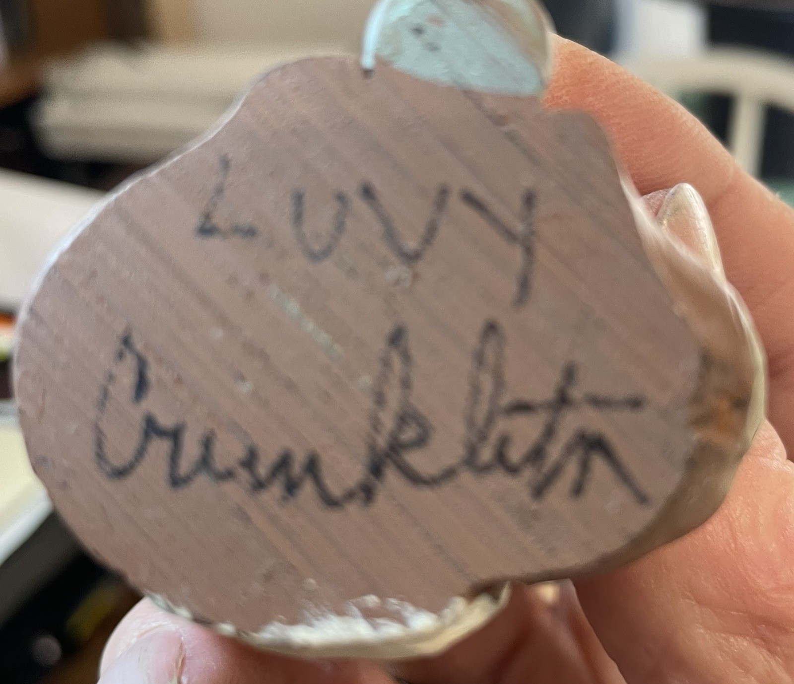 Baby With Coke Bottle 2 1/2” Tall Handcrafted, Signed Figurine