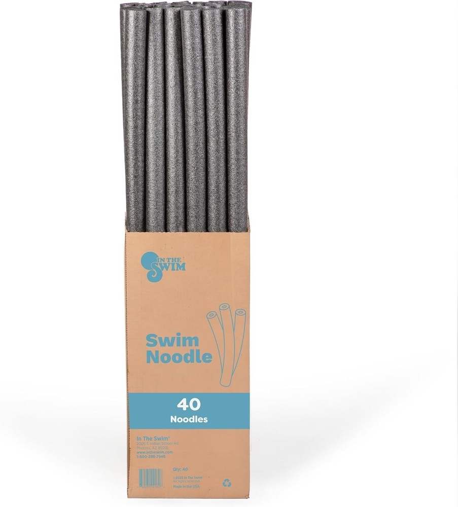 Black Pool Noodles 40-Pack Foam Floatation Exercise Pool Toy Large 50"