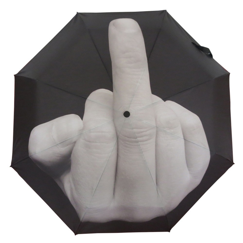 Funny Folding Middle Finger Umbrella Creative Gift Waterproof & Windproof Sturdy