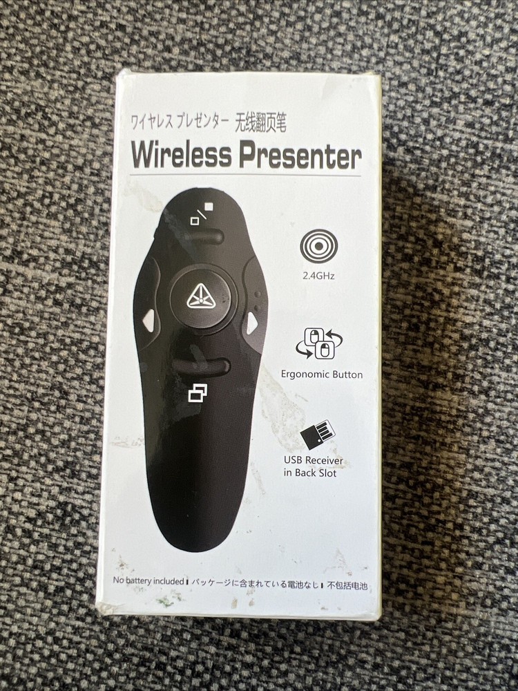 Wireless Presenter Model D100, 2.4 GHz With Laser Pointer 39’ FT Range