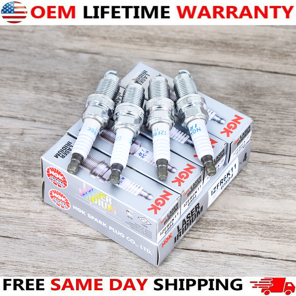4pc NGK Laser Iridium Spark Plugs IZFR6K11 6994 For Honda Accord Civic CRV Acura