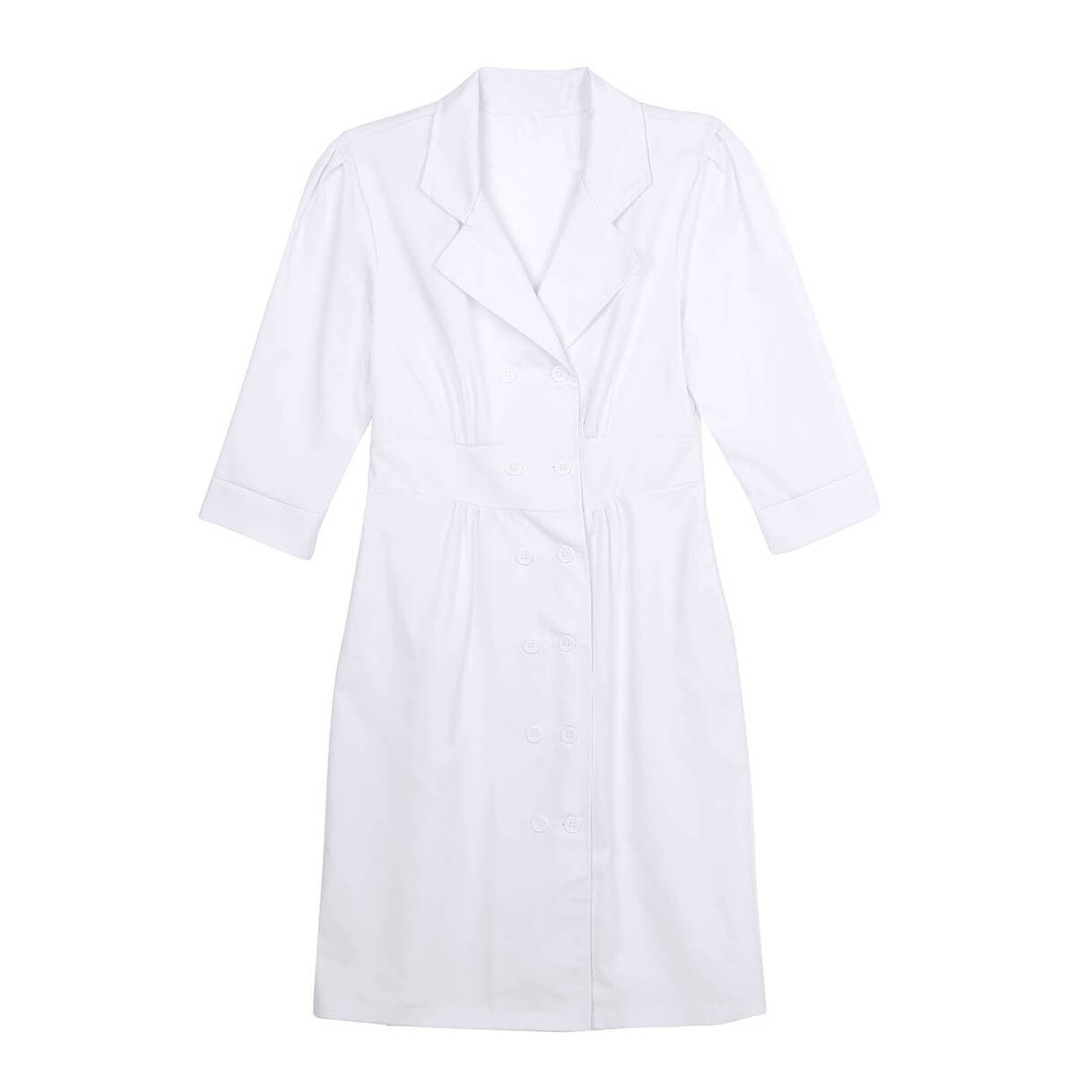 Women Adult Hospital Medical Doctor Nurse Uniform Scrub Tops Lab Coat Long Dress