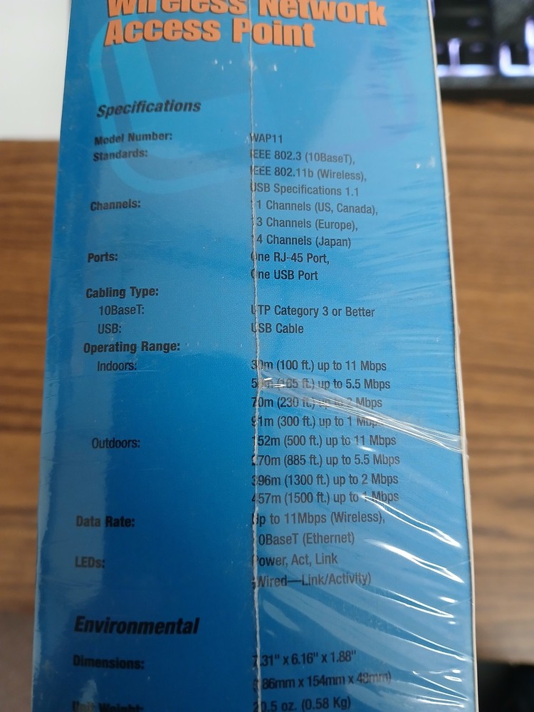 Linksys WAP11 Wireless-B Network Access Point (WAP) 11Mbps 32-User 2.8GHz