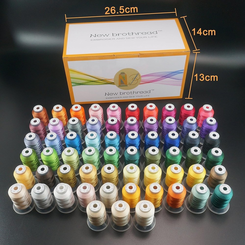 63 Colors Polyester Embroidery Thread Kit 500M Each Spool for Sewing Projects