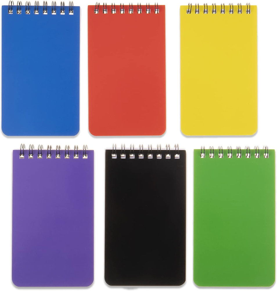 Qicheng 6Pack Pocket Notebook Small Notepad Pocket Notepad Small Spiral Notebook