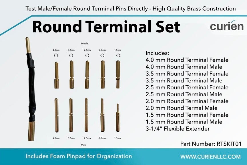 Curien Round Pin/Deutsch Terminal Electrical Connector Kit w/Adapter #RTSKIT01