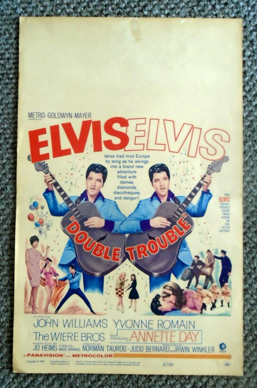 ORIGINAL CONCERT/MOVIE POSTER-ELVIS IN DOUBEL TROUBLE-1966_14 X 22 INCHES-NM