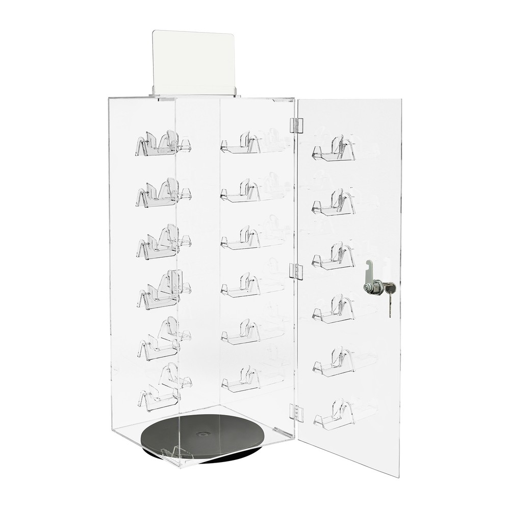 Lockable Sunglass Display Case Acrylic Glasses Organizer Rotating Display Case