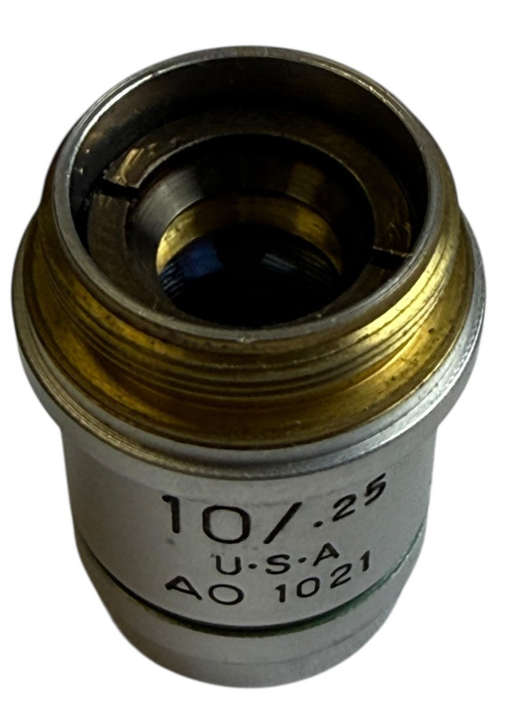 Microscope Objective AO PLAN ACHRO 10/.25 infinity Cat. 1021 USA