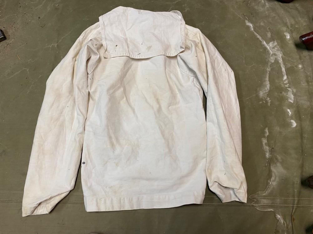 ORIGINAL WWII US NAVY EM "WHITES" JUMPER SHIRT-XSMALL