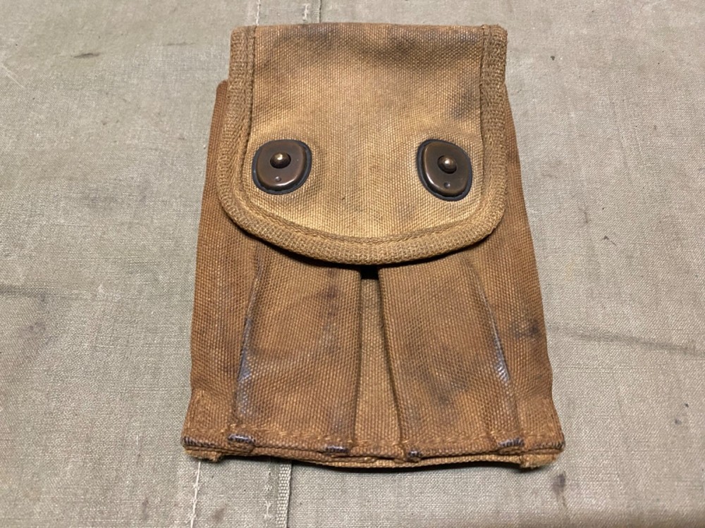 ORIGINAL WWI WWII US ARMY M1910 .45 PISTOL BELT AMMO POUCH