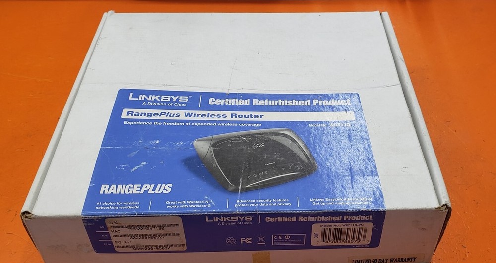 ⭐️⭐️⭐️⭐️⭐️ Linksys Cisco WRT110 RangePlus 4 Port Wireless Router