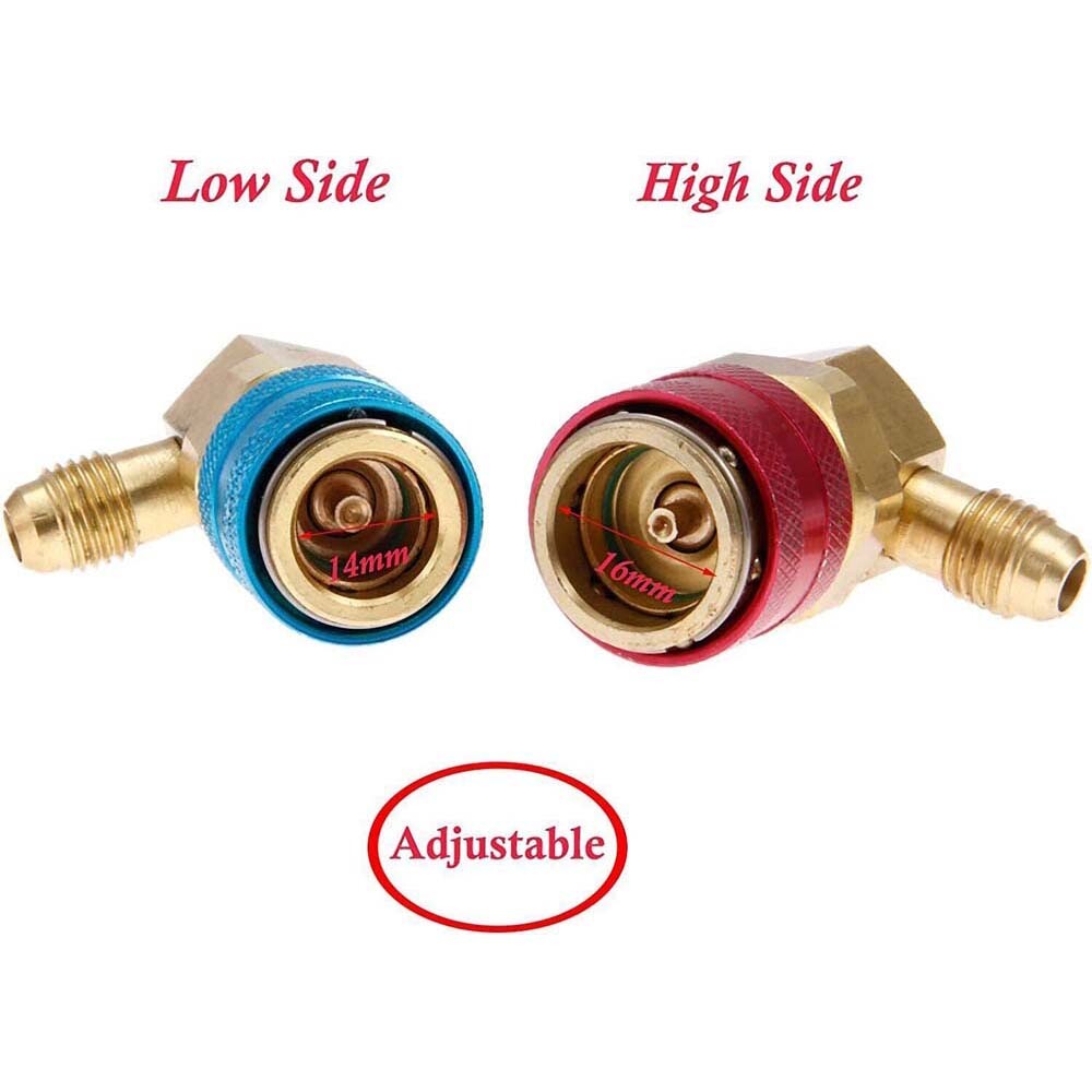 2Pc High Low HVAC AC Quick Coupler Adapter Fitting Manifold Gauge Conversion Kit