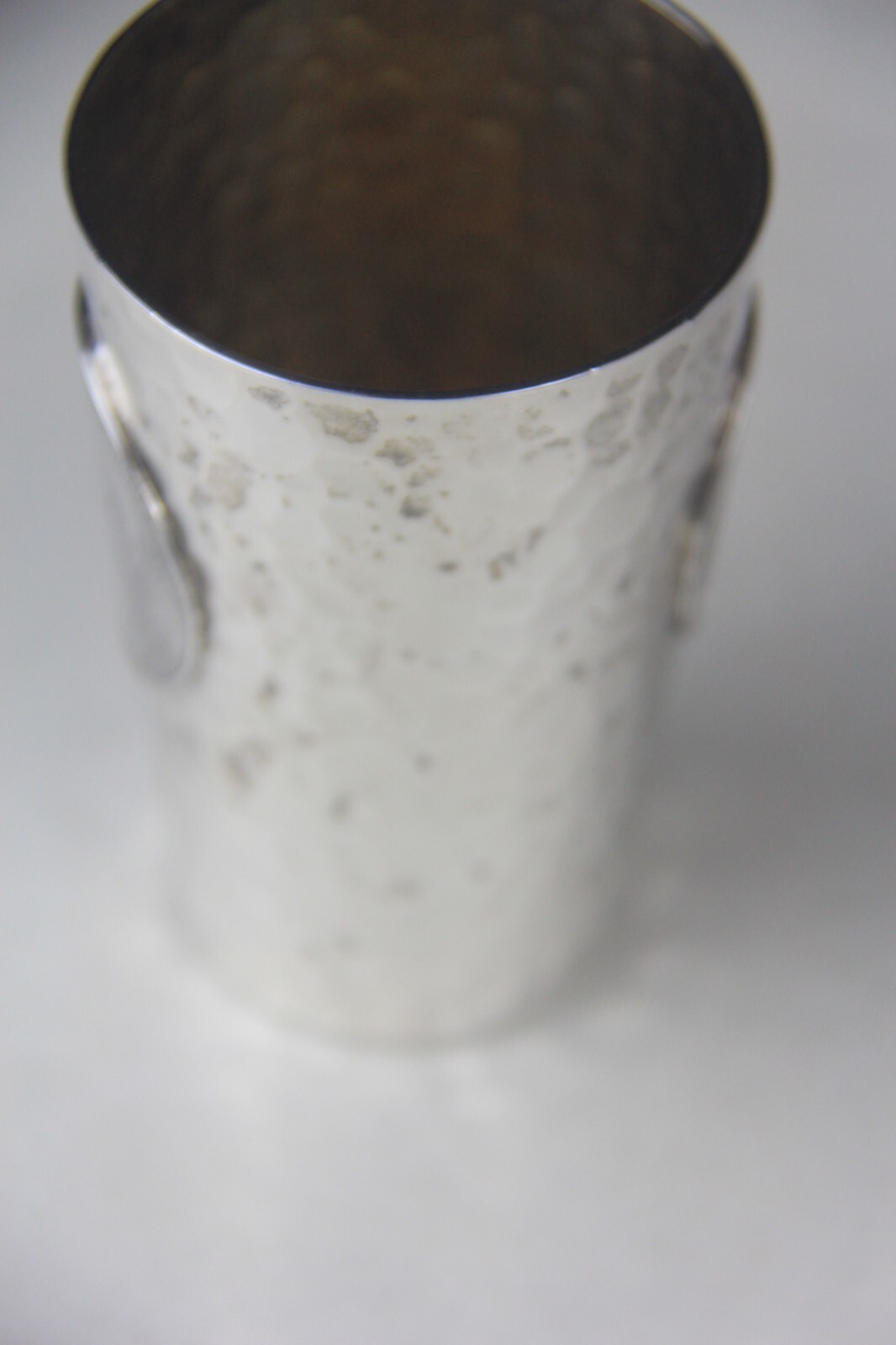 1904 German Hammered 800 Silver Beaker w/Hesse-Darmstadt 5 Mark Coin Attached