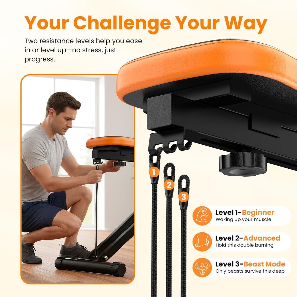 OWLSKY Squat Machine for Home Workout, Foldable Squat Assist & Row Trainer wi...