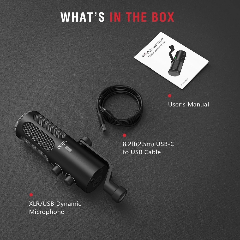 FIFINE XLR/USB Podcast Dynamic Microphone for Streaming, Studio XLR Microphon...