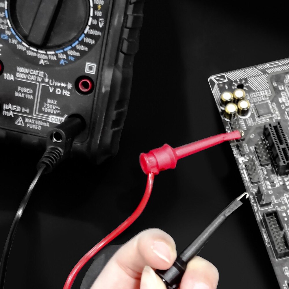 5PCS Multimeter Test Leads Test Hook Clip to 4mm Stackable Banana Plug Cable