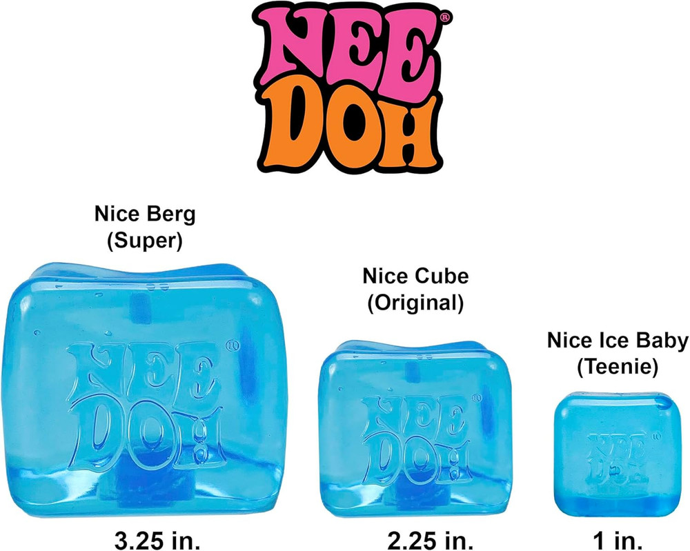 Nice Berg - Nice Cube - Sensory Squeeze Toy with a Super Solid Squish 1.25" Wide