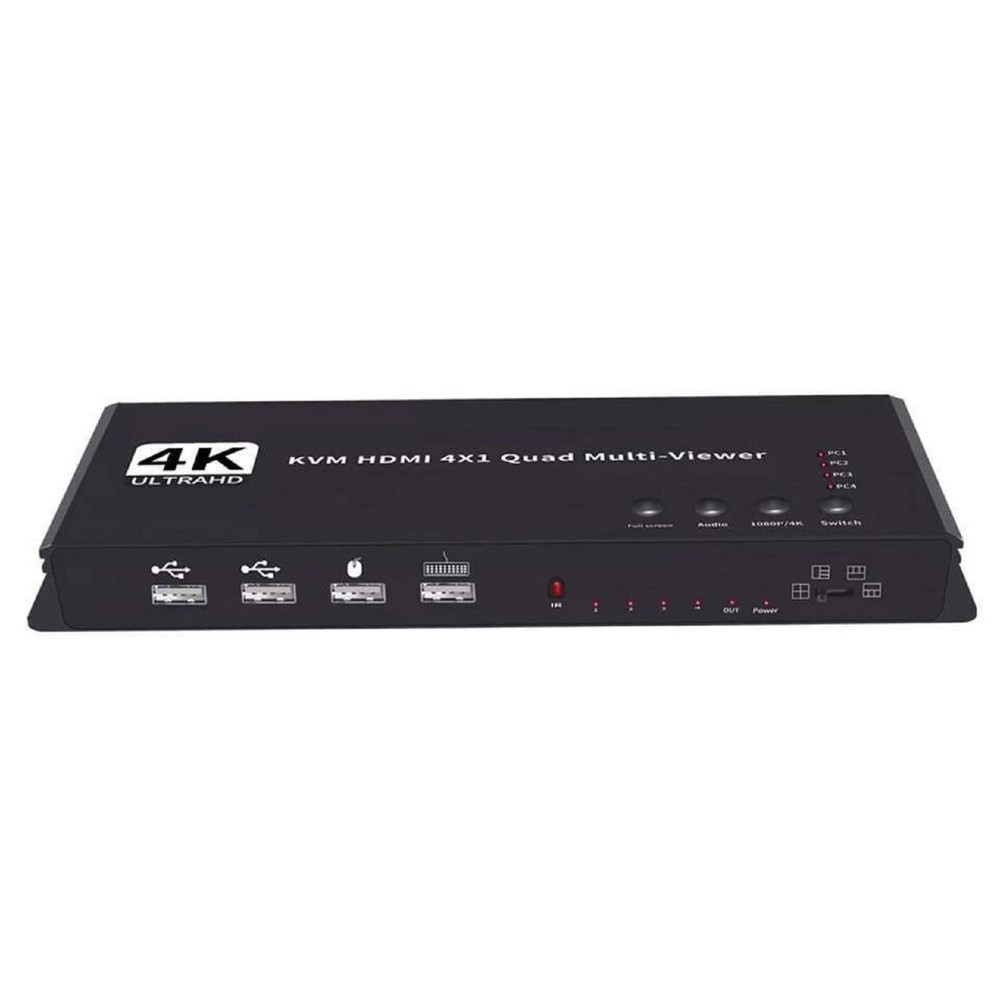 Hotkey 4K 4x1 KVM HDMI Quad Multi-Viewer Display Switch Vedio Wall Controller