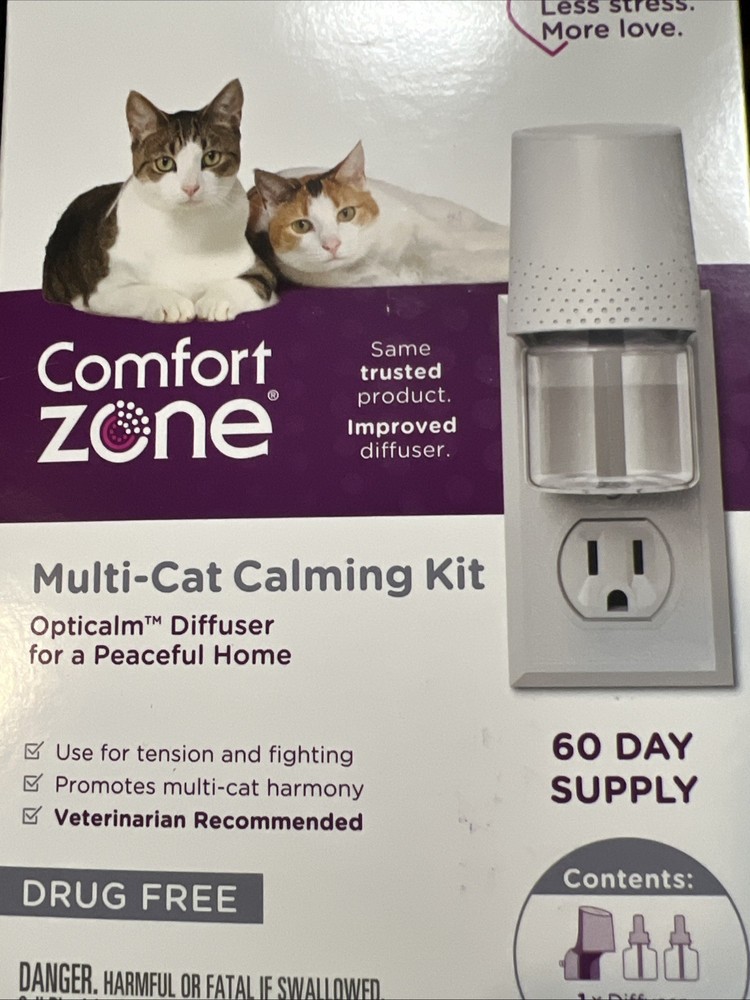 Comfort Zone 1 Diffuser & 2 Refills Multi-Cat Calming Kit Opticalm Diffuser