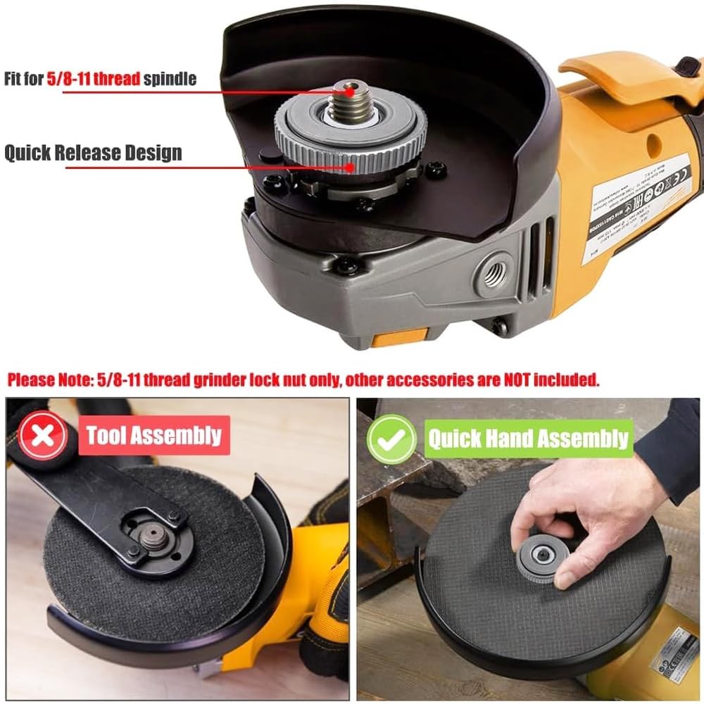 M5/8-11 Inch Angle Grinder Self-Locking Pressure Plate,Quick Release Nut Repl...