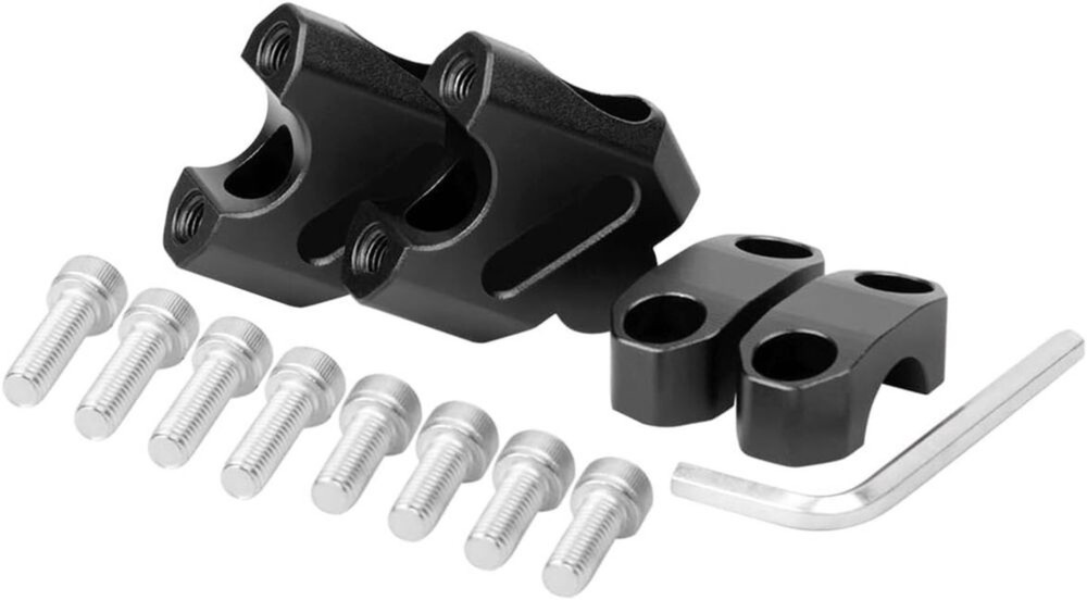 2pcs CNC 7/8" 22mm Handlebar Motorcycle Riser Mount Clamp Adapter Increased 38mm