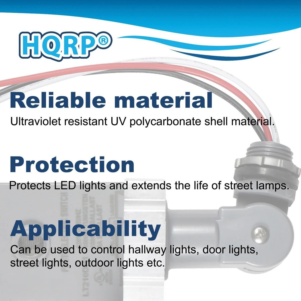 2-Pack Photocell Thermal Type Light Sensor Stem&Swivel Mount Dusk Dawn Hardwired