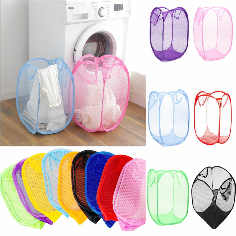 Ventilation Mesh Foldable Laundry Basket Hamper Clothes Storage Bag