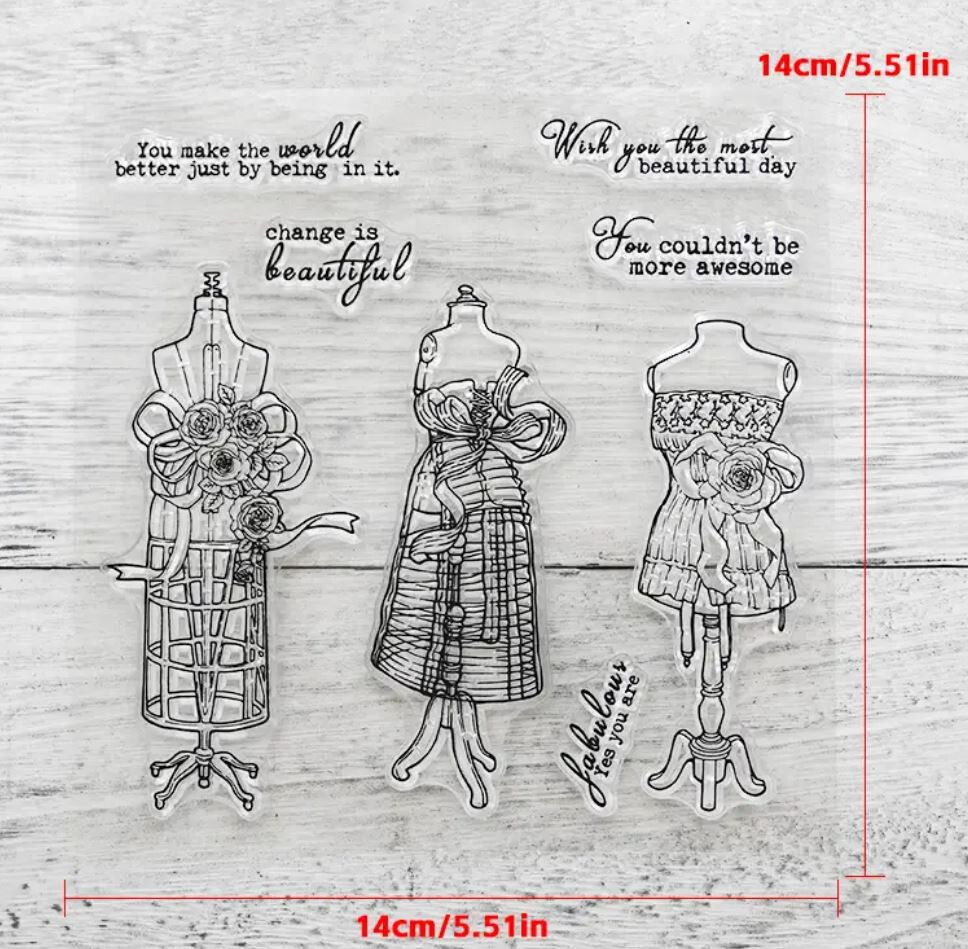 Sewing manakin Cling Clear Stamps