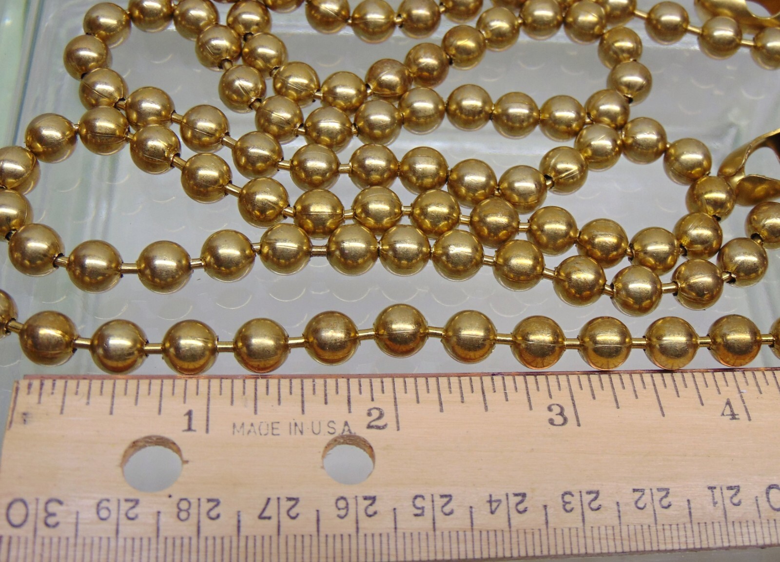Solid Brass BALL CHAIN Bulk Lengths 8mm / #15 ~ 3 to 50 feet ~ Nickel free