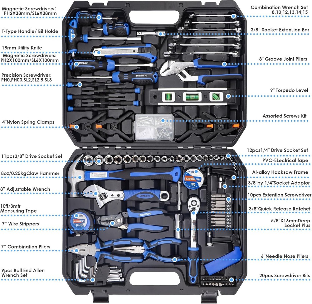 168-Piece Socket Wrench Auto Repair Tool Combination Package Mixed Tool Set