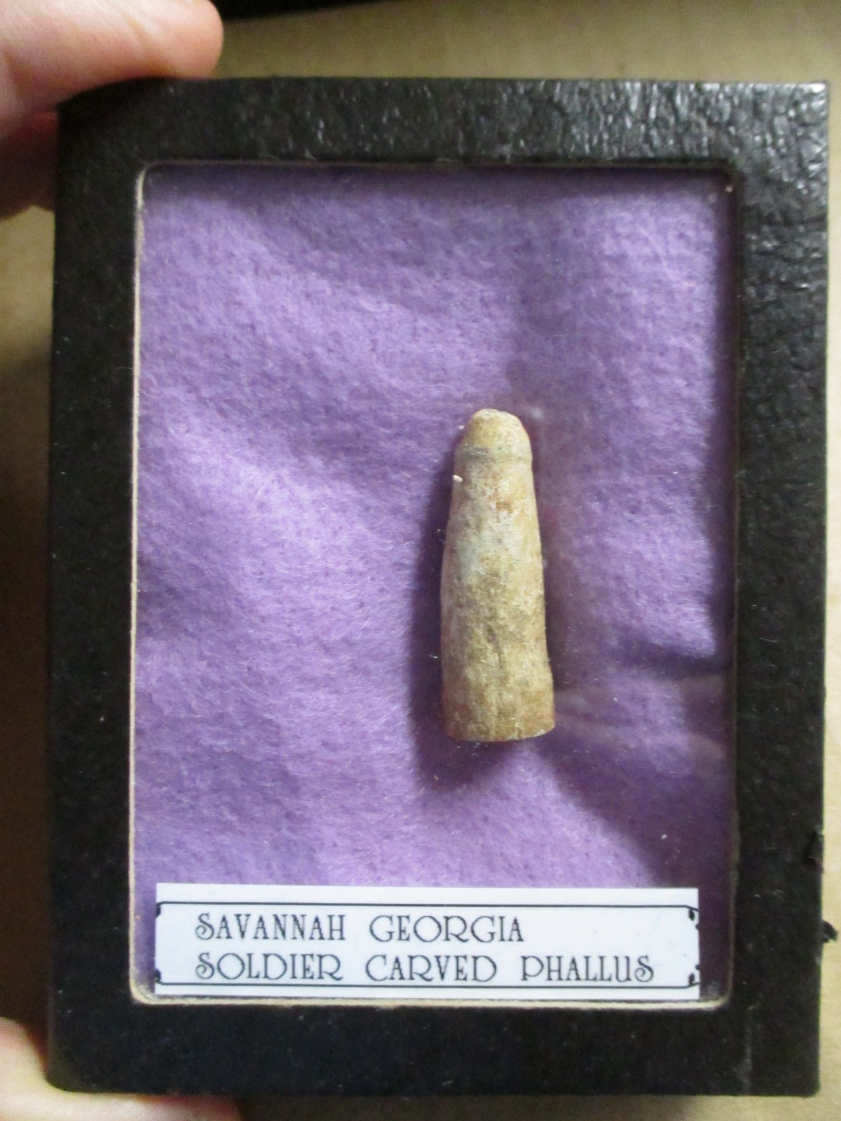 Civil War Bullet Dug Soldier Carved Phallic Phallus schlong relic -Savannah, Ga