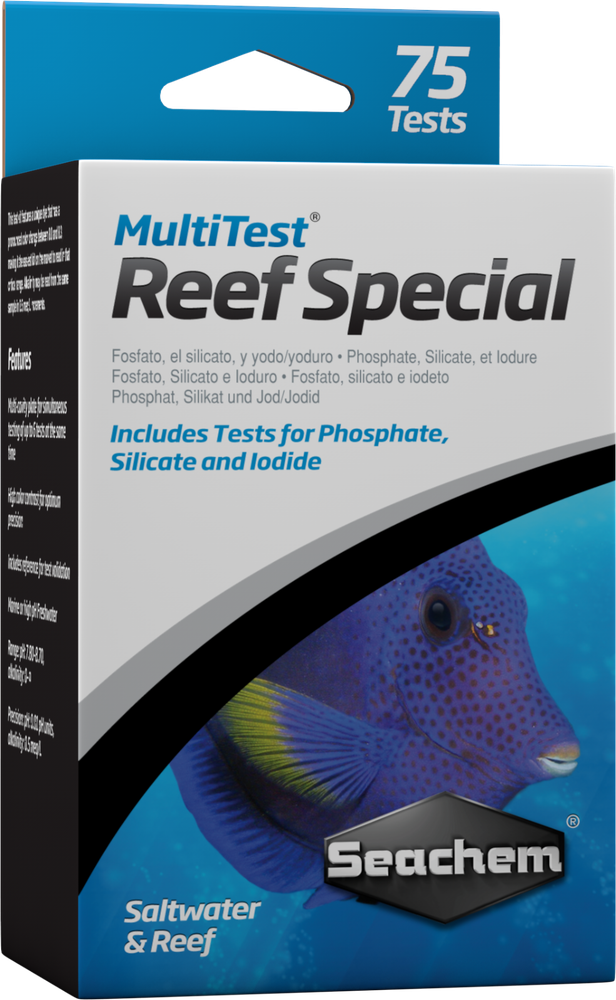 SEACHEM MULTITEST REEF SPECIAL MARINE KIT TESTS FOR PHOSPHATE SILICATE IODIDE