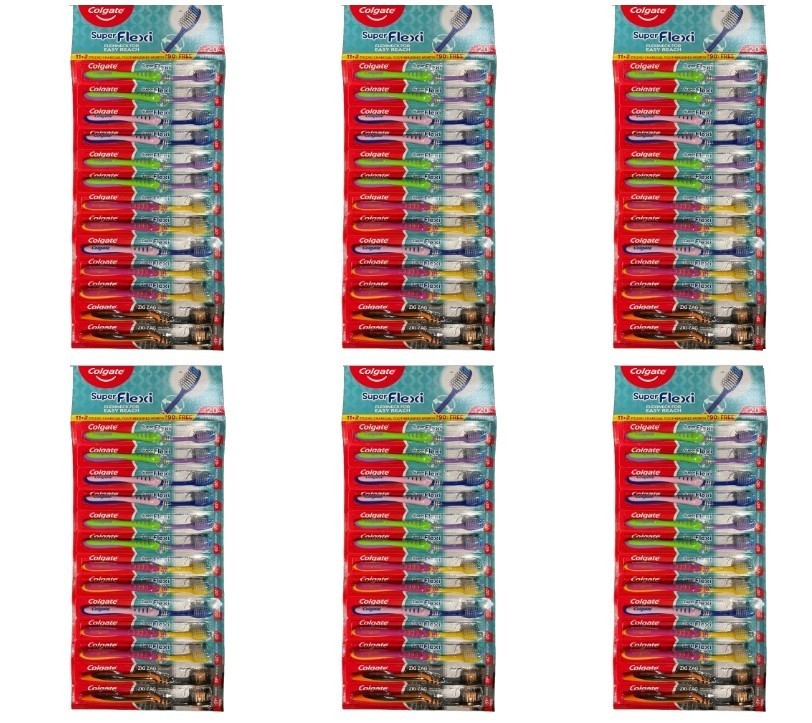 Colgate Super Flexi Medium Toothbrushes 6 X 13 Count (78 Total Toothbrushes)