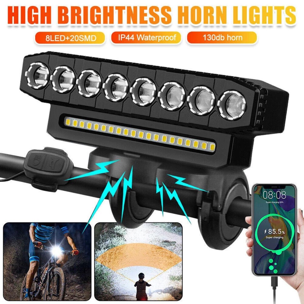Bicycle Front Headlight Super Bright LED Bike Light Support 6 Lighting Mode