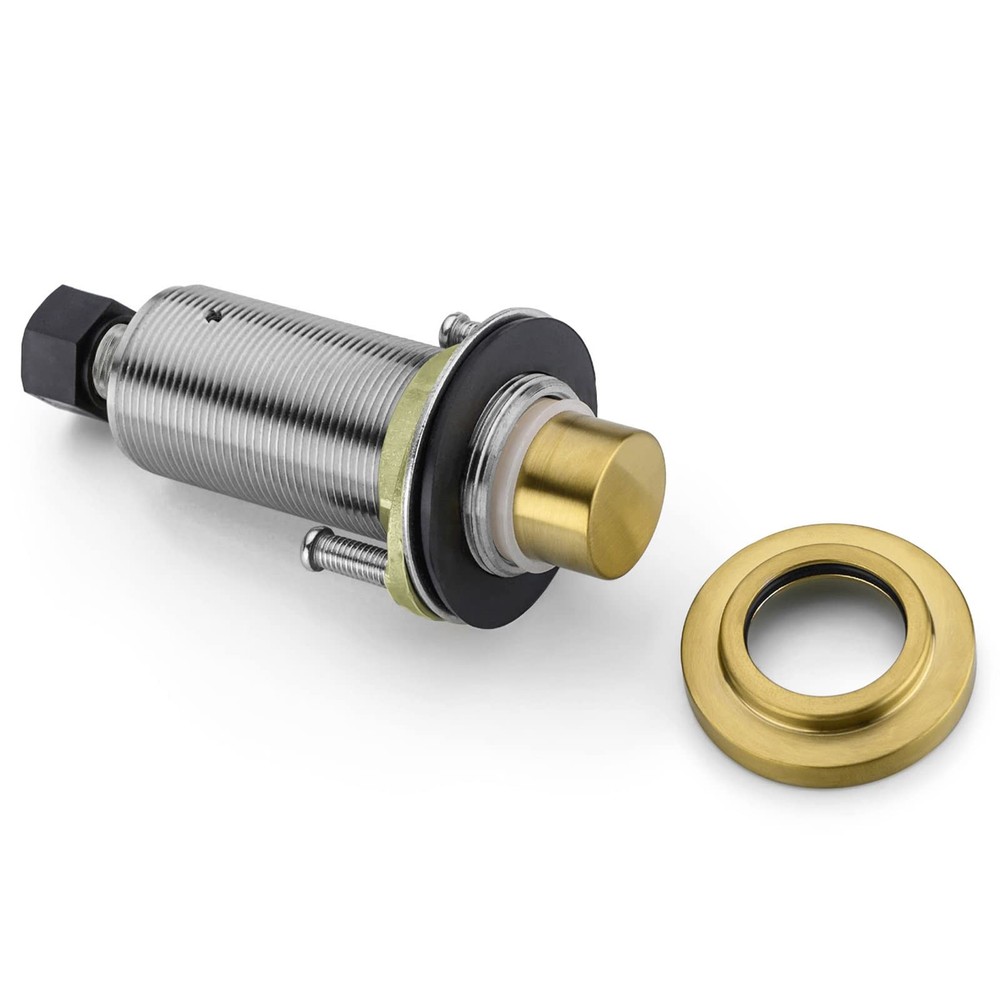 SinkTop Air Switch Kit with Long Button (Full Brass) for Garbage Brass Gold
