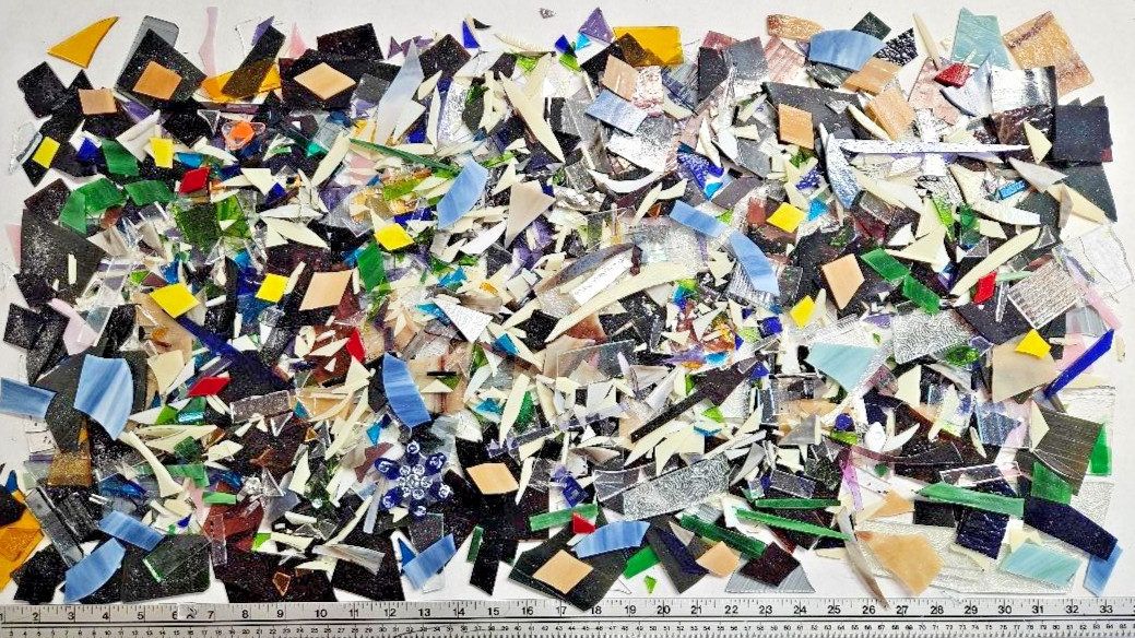 12 Pounds of Assorted Mosaic-Stained Glass Scrap