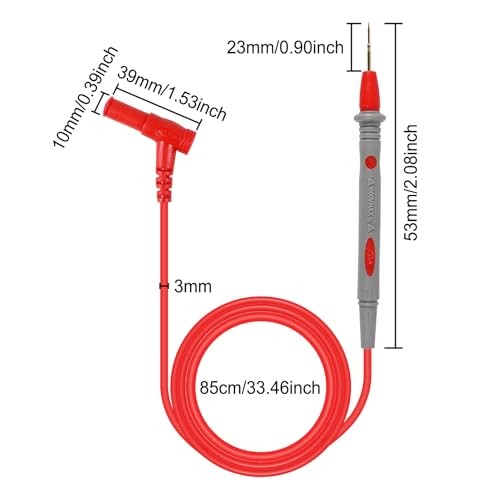 2 Sets Test Leads 1000V 20A Ultra-Sharp Test Probe Lead for Multimeter Meter