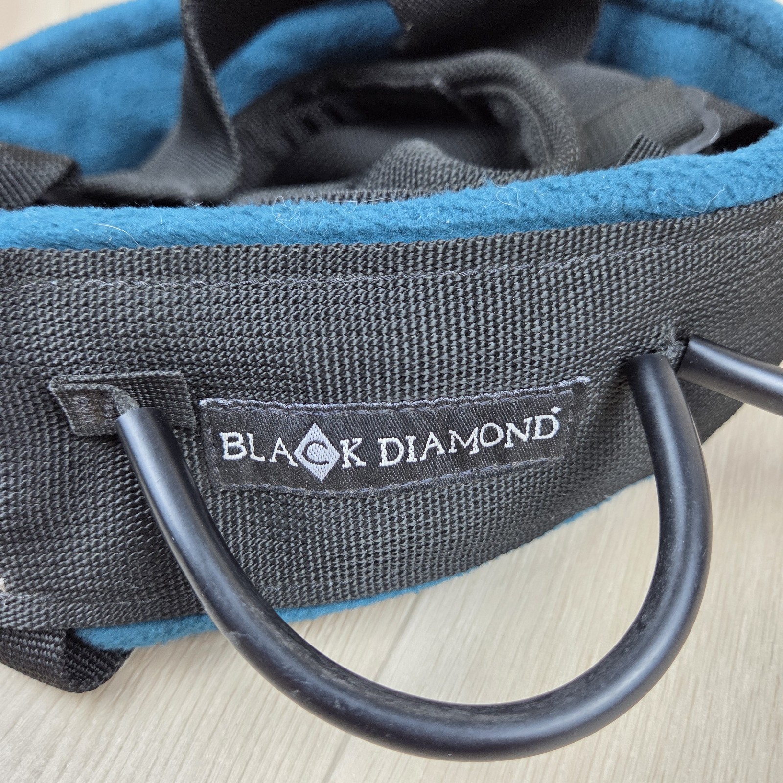 Black Diamond Bod Sit Harness MEDIUM Black & Blue Made in USA Rock Climbing Gear