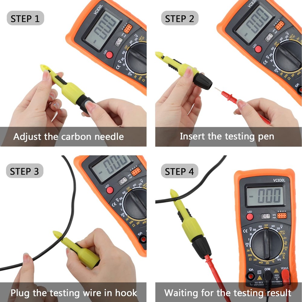 Wire Piercing Probe, Insulation Clip Tool for 2MM/4MM, yellow