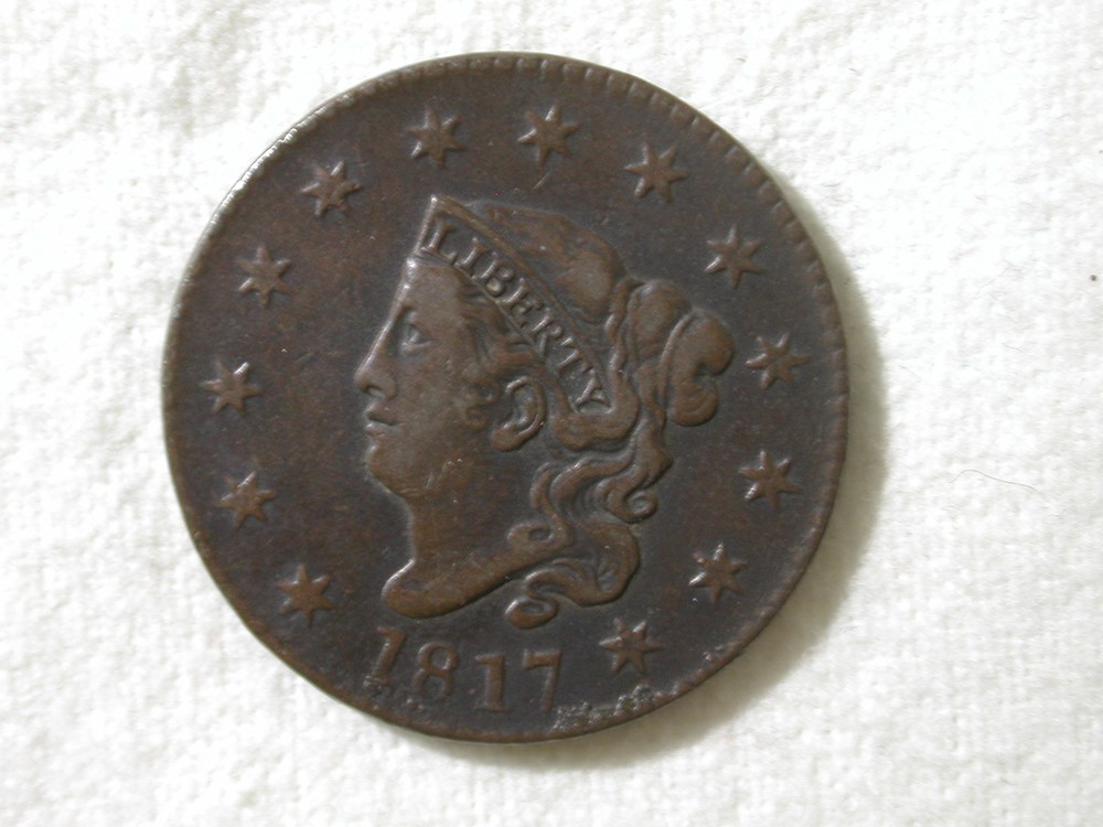 1817 U.S. Large Cent Coronet Type 13 Stars