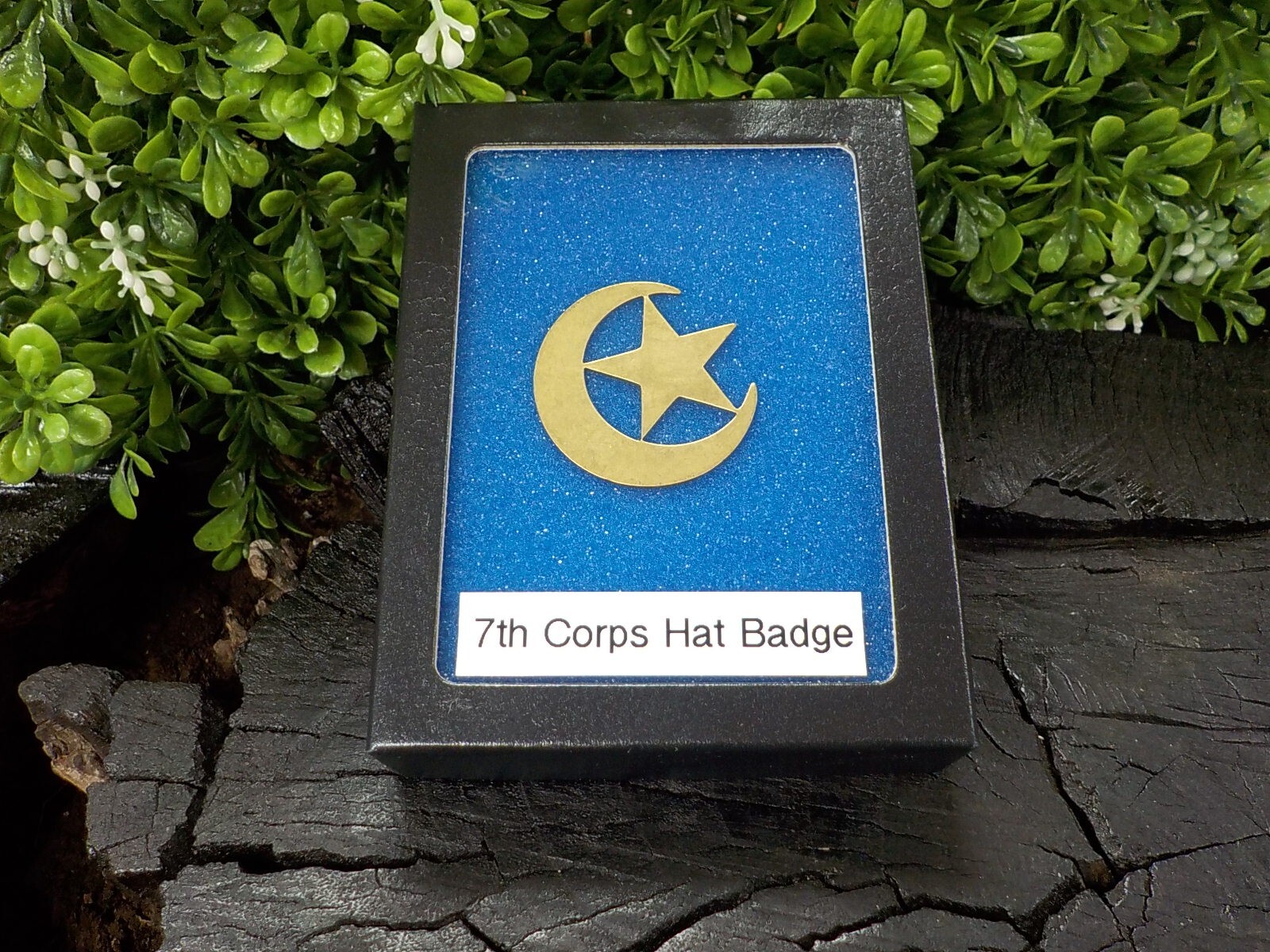 Civil War Crescent Moon & Star 7th Corps Hat Badge, Used