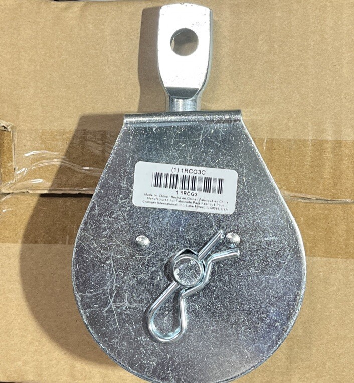 5pc) 3 Inch Swivel Eye Pulley For 1/2” Rope, 650lb Load, 1/2” ID Eye, Zinc Plate