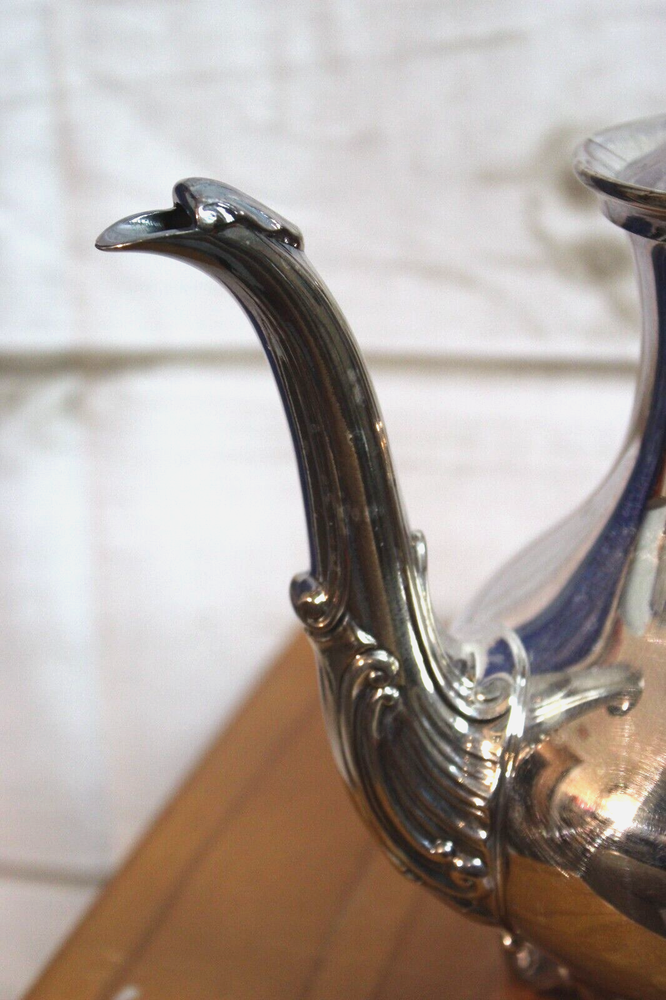 DC ~ Vtg ~ Signed "Reed & Barton 5600 Regent" Silver Plate Coffee Tea Pot